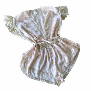 Victoria's Secret Gold Label Peach Lace Teddie